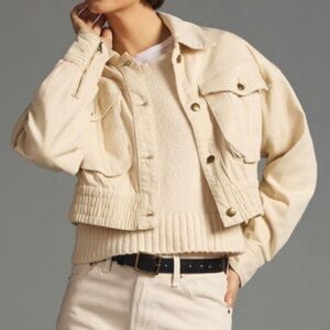 Anthropologie Pilcro Denim Bomber Jacket